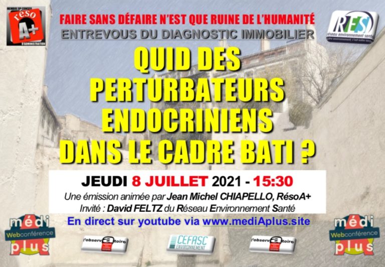 08/07/21: QUID DES PERTURBATEURS ENDOCRINIENS DANS LE CADRE BATI?